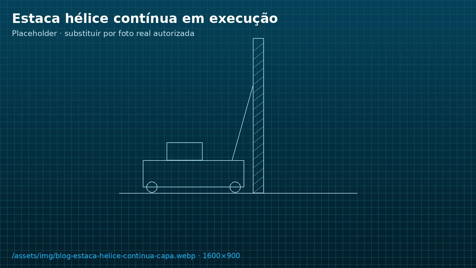 Perfuratriz executando estaca hélice contínua em canteiro de obra
