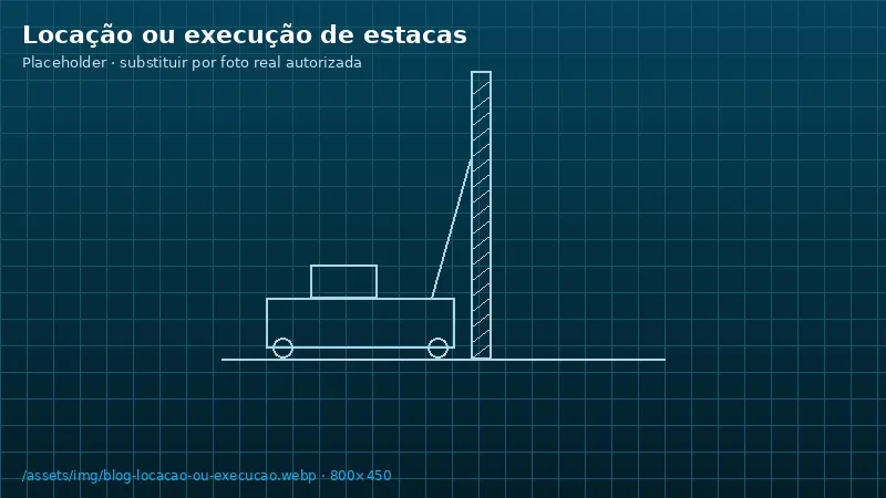 Ilustração do artigo: Locação de hélice contínua ou execução de estacas