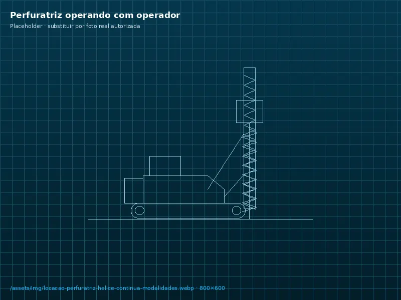 Operador da GeoBase conduzindo perfuratriz de hélice contínua