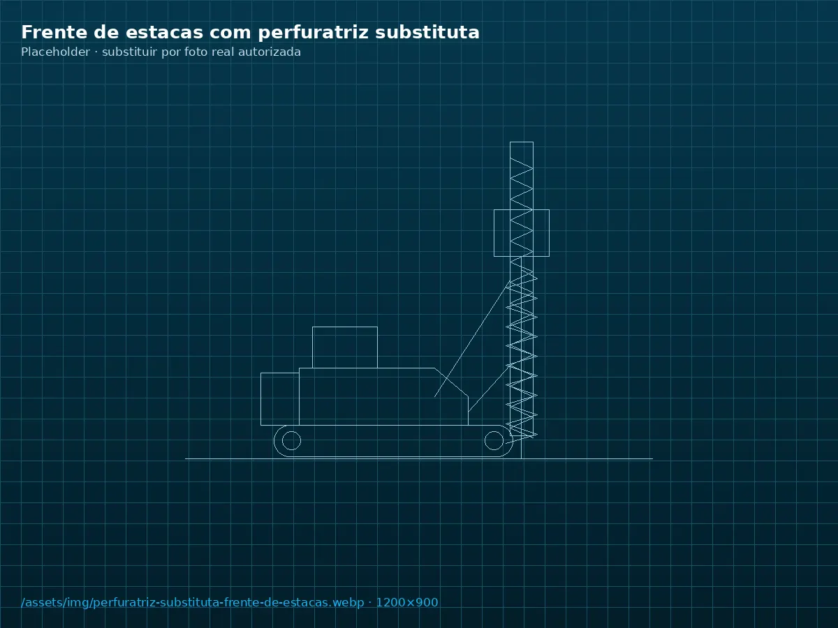 Perfuratriz substituta da GeoBase em frente de estacas
